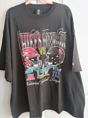 New Era Super Bowl LV Chiefs vs Buccaneers Black T-Shirt Size 2XL NFL